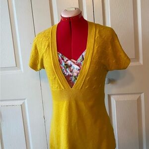 Yellow Short Sleeve Sweater